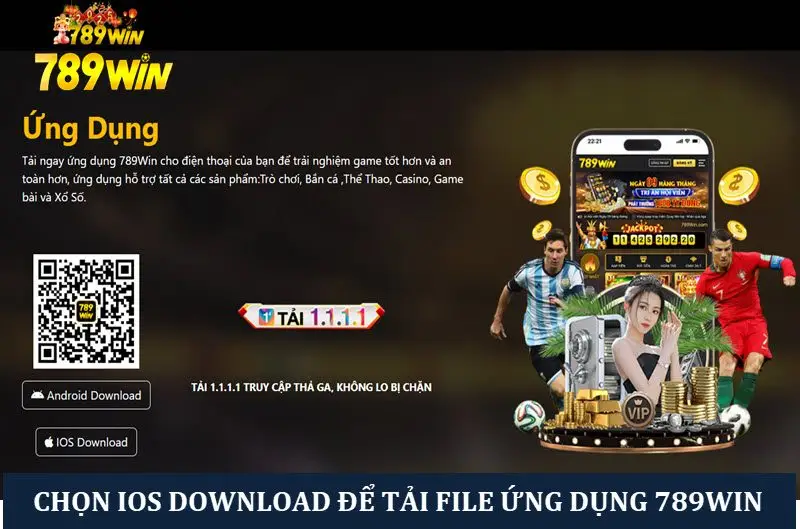 Chọn iOS Download để tải file ứng dụng về di động