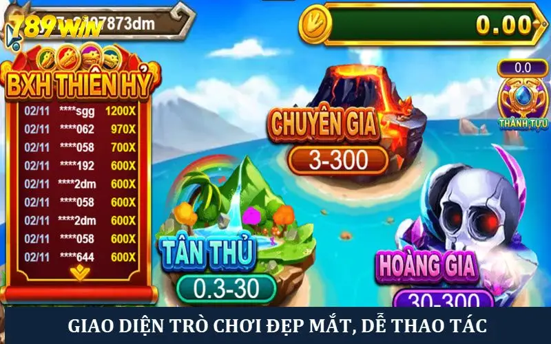 Giao diện chơi bắt mắt, dễ dàng thao tác bắn