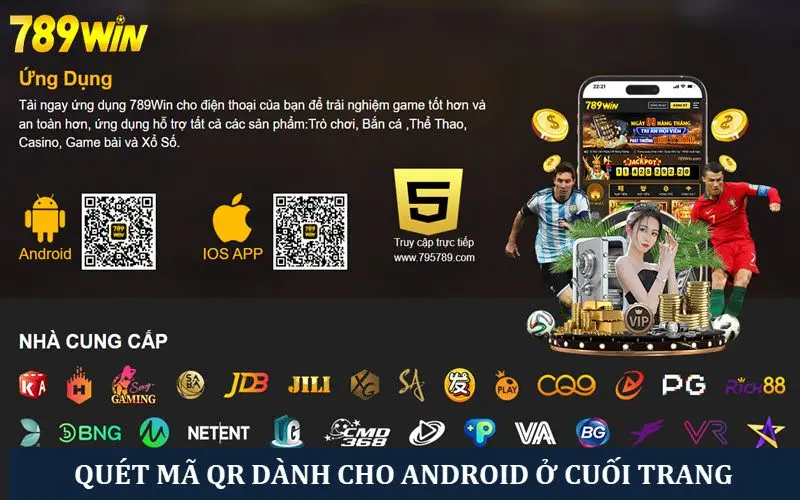 Quét mã QR để tải ứng dụng cho Android ở cuối trang