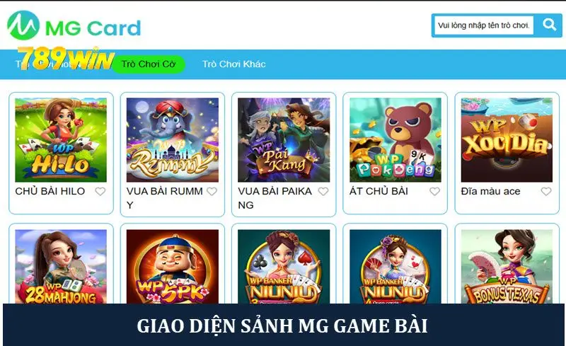 Trải nghiệm nhiều game thú vị tại sảnh MG